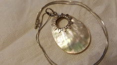 Medalion argint SIDEF oval VECHI de Efect SPLENDID superb ELEGANT pe Lant argint foto