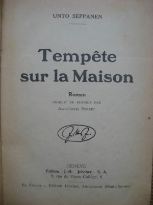 Unto Seppanen - Tempete sur la maison (in limba franceza) foto