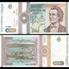 1000 LEI 1991 SERIE FARA PUNCT UNC NECIRCULATA