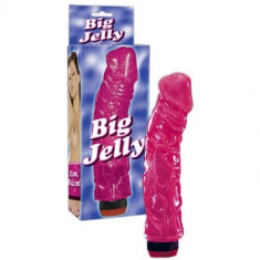 Big Jelly vibrator roz, 23cm foto