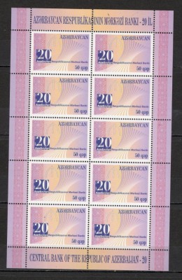 Azerbaidjan.2012 20 ani Banca Centrala-coala mica SA.725 foto