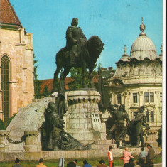 CPI (B8716) CARTE POSTALA - CLUJ-NAPOCA. STATUIA LUI MATEI CORVIN