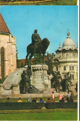 CPI (B8716) CARTE POSTALA - CLUJ-NAPOCA. STATUIA LUI MATEI CORVIN foto
