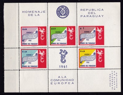 Paraguay 1961 Europa MI bl.14 MNH w44 foto