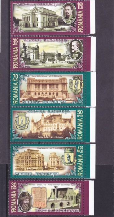 VECHIUL BUCURESTI SERIE COMPLETA,2007 ,MNH ROMANIA .