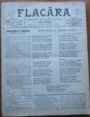 Flacara literara , artistica , sociala , Director C-tin Banu , 1914-15 , 27 nr. foto