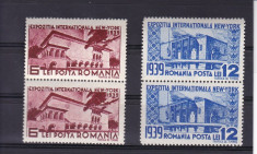 ROMANIA 1939 LP 129 EXPOZITIA NEW-YORK PERECHE SERII MNH foto