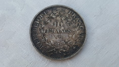 MONEDA argint 10 Franci FRANTA 1970 de colectie 25 grame puritate 900/1000 foto