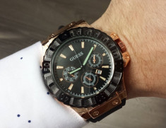 Ceas GUESS Rigor - NOU - afisare data, curea silicon tip hublot foto