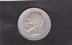 Regalitate Carol I 1 leu 1906 moneda comemorativa argint 5 gr 835 foto