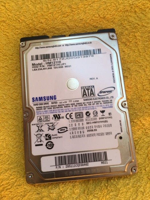 HDD laptop - Hard disc Samsung 120GB SATA - stare perfecta foto mare HDD laptop - Hard disc Samsung 120GB SATA - stare perfecta foto mare