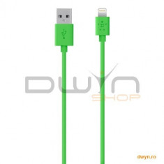 Cablu de incarcare Belkin Mixit Apple Lightning, 1.2 m, 4ft, Green, F8J023bt04-GRN foto