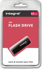 Integral USB 64GB Black, USB 2.0 with removable cap foto