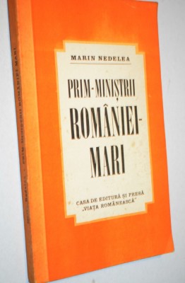 Prim-ministrii Romaniei Mari -Marin Nedelea 1991 foto