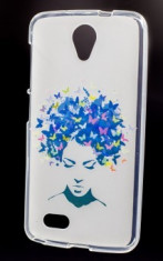 Husa plastic siliconat Design Butterfly Girl ZTE Axon 7 foto