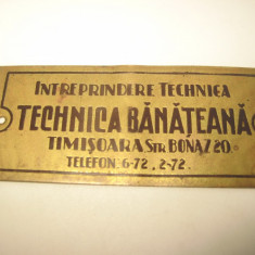 7359-Intr. Tehnica Banateana-Reclama mica veche Fabrica Piata Traian-Bonaz 20.