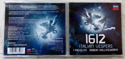 CD ORIGINAL:1612, ITALIAN VESPERS(I FAGIOLINI &amp;amp; ROBERT HOLLINGWORTH)[DECCA 2012] foto