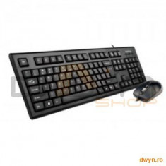 Kit A4TECH: Tastatura KRS-85 + Mouse OP-720-B USB, Black foto