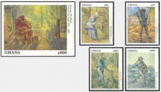 Ghana 1991 - Van Gogh, serie si colita neuzata foto