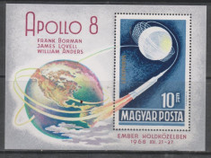 Ungaria 1969 cosmos Apollo 8 - colita nestampilata MNH foto