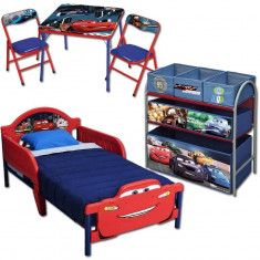 Set patut, organizator metalic si masuta cu doua scaunele Cars foto