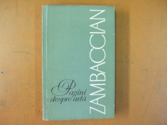 Zambaccian Pagini despre arta Bucuresti 1965 culegere texte M. Mihalache foto