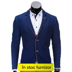 Sacou barbati smart casual M82 albastru foto