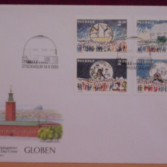 SUEDIA - FDC -GLOBEN , STOCKOLM - 1989 - STAMPILA PRIMA ZI .