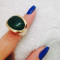 Inel verde GUESS placat cu aur 18k si piatra pretioasa - marimea 8,18mm STANTAT