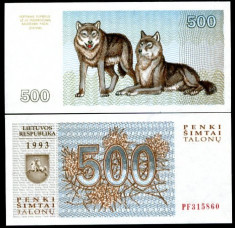 !!! LITUANIA - 500 TALONU 1993 - P 46 - UNC foto