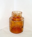 Vaza cristal amber marigold hand blown - design Amie Stalkrantz , Mantorp Suedia