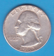 (7) MONEDA DIN ARGINT SUA - QUARTER DOLLAR 1963, FARA LITERA, WASHINGTON, 6.25 g foto