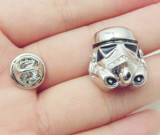 Butoni STAR Trooper Stormtrooper argintii metal + cutie simpla cadou, Inox
