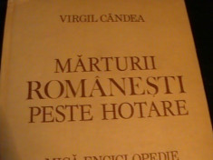 MARTURII ROMANESTI PESTE HOTARE-MICA ENCICLOPEDIEPVIRGIL CINDEA-VOL1- foto