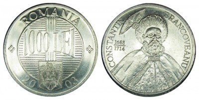 ROMANIA 1000 LEI 2003 DIN FISIC UNC NECIRCULATA foto