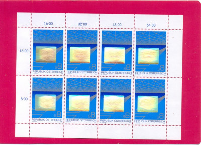 228=AUSTRIA 1988-Colita nestampilata SIMBOL HOLOGRAM ,conform scan,MNH foto