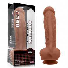 Dildo cu testicule si ventuza - Matador brown foto