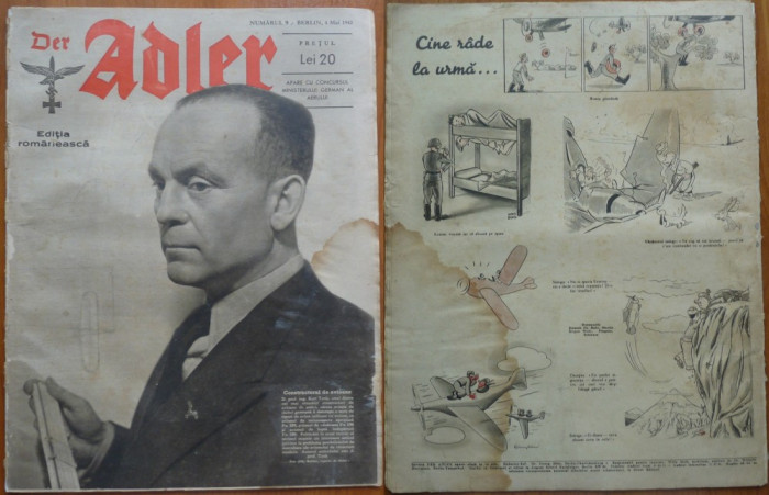 Revista aviatiei germane Luftwaffe , Der Adler , nr. 9 , 1943 , in limba romana