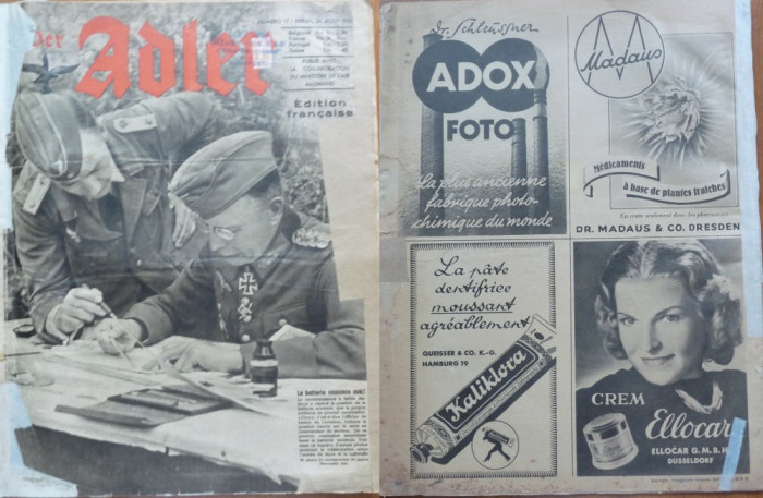 Revista aviatiei germane Luftwaffe , Der Adler , nr. 17 , 1943 , limba franceza