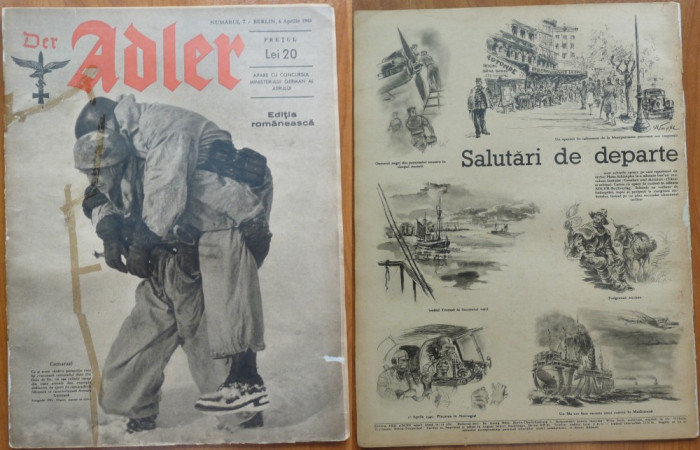 Revista aviatiei germane Luftwaffe , Der Adler , nr. 7 , 1943 , in limba romana