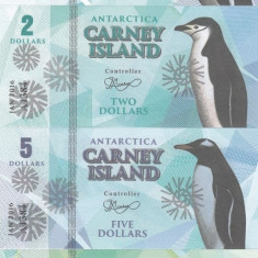 !!! FANTASY NOTES : CARNEY ISLAND - LOT COMPLET PINGUINI (8 BUC.) 2016 - UNC