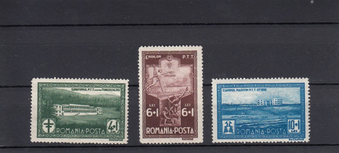 ROMANIA 1932 LP 100 SANATORIUL PTT MICI PLIURI VERSO