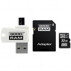 Card Goodram Micro SDHC 32GB Clasa 10 cu Adaptor SD si Card Reader foto