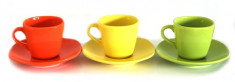 Set sevice ceai din ceramica 12 piese culoare galben Seramic foto