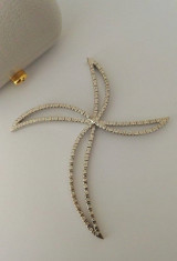 Pandantiv cruce stilizata din aur 14k cu diamante foto