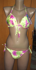 NOU Costum de baie dama 2 piese verde colorat ajustabil sexy M L SANSelle bikini foto