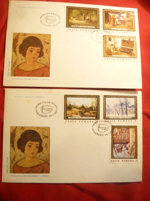 Set 2 Plicuri FDC - Pictura din Muzeele RSR 1987 Romania