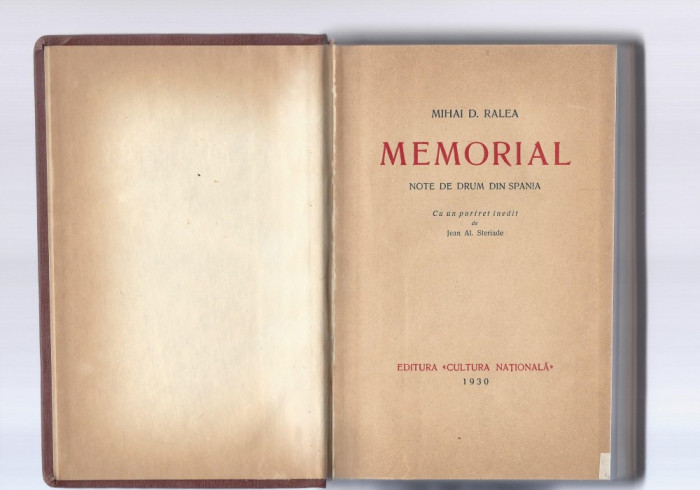 Memorial 1930/ Extremul occident 1955 Mihai D. Ralea carti legate impreuna Tc