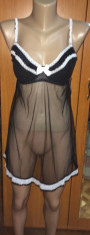 NOU Camasa de noapte sexy dama neagra dantela furou sutien NEW LOOK 80 C foto