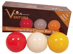 Set de bile carambol Ventura 61,5mm tournament colors foto